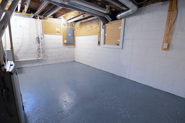 546 2nd St SE, Perham, MN 56573 - below grade area featuring electric panel and concrete block wall
