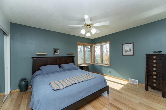 42340 County 50th Blvd, Minneola Twp, MN 55983 - bedroom featuring baseboards, light wood-style floors, a closet, and ceiling fan