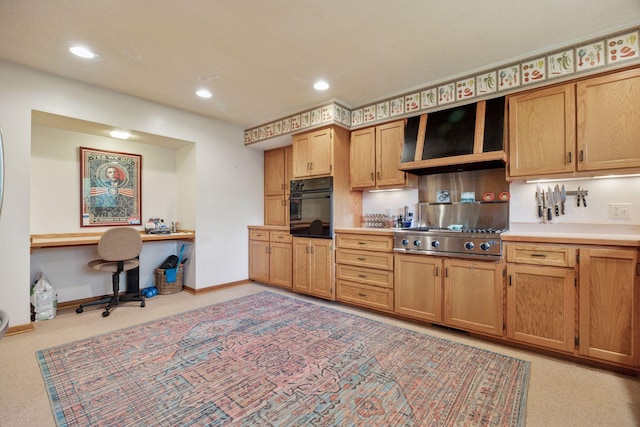 5 Hillside Ct, Northfield, MN 55057 - kitchen with oven, light colored carpet, recessed lighting, light countertops, and baseboards
