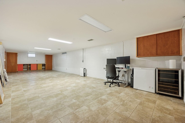 5 Hillside Ct, Northfield, MN 55057 - office space with beverage cooler and concrete block wall