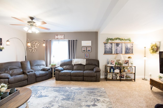 2758 220th St, Madison, MN 56256 - living room with carpet flooring and a ceiling fan
