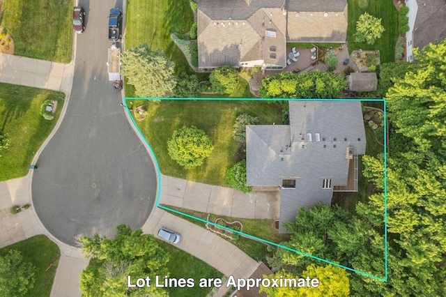 708 Brigadoon Cir, Shoreview, MN 55126 - aerial view of property's location with property boundaries highlighted
