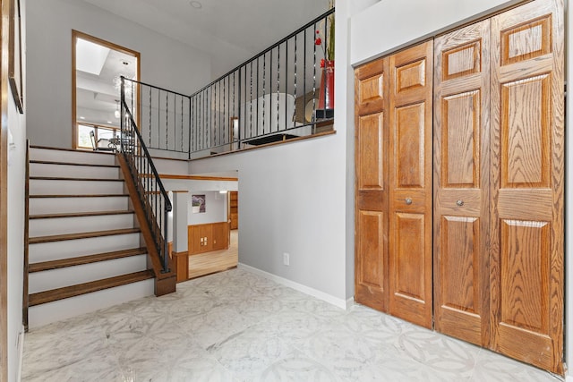 708 Brigadoon Cir, Shoreview, MN 55126 - stairway featuring baseboards