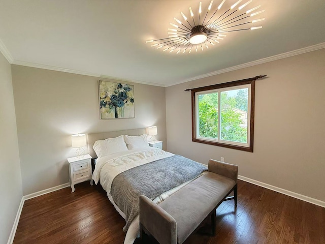 708 Brigadoon Cir, Shoreview, MN 55126 - bedroom featuring baseboards, wood finished floors, and crown molding