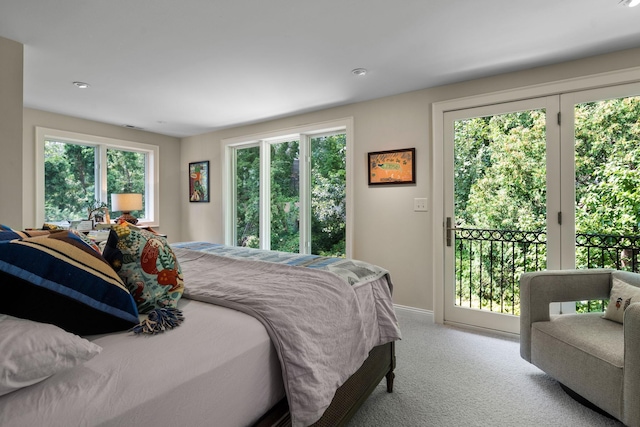 1824 Oliver Ave S, Minneapolis, MN 55405 - bedroom with access to outside, carpet floors, baseboards, and recessed lighting