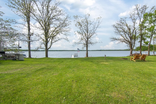 692 Round Lake Ln, Georgetown Twp, WI 54853 - view of grassy yard with a water view