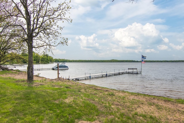 692 Round Lake Ln, Georgetown Twp, WI 54853 - dock area with a water view