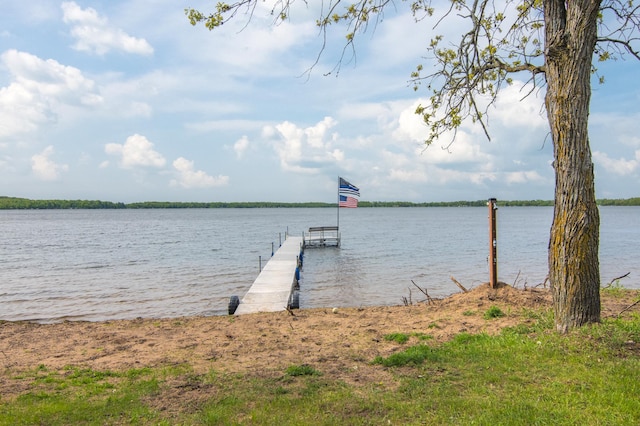 692 Round Lake Ln, Georgetown Twp, WI 54853 - dock featuring a water view