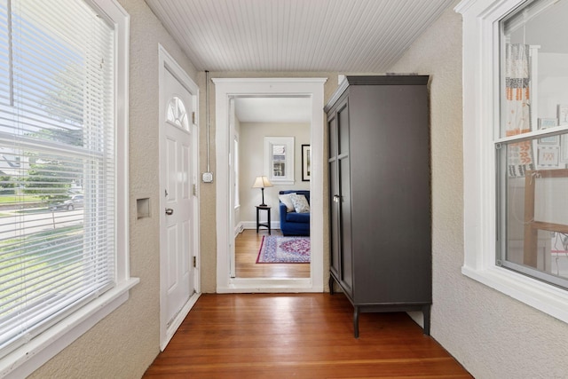 4034 Nokomis Ave, Minneapolis, MN 55406 - hall with a textured wall and wood finished floors