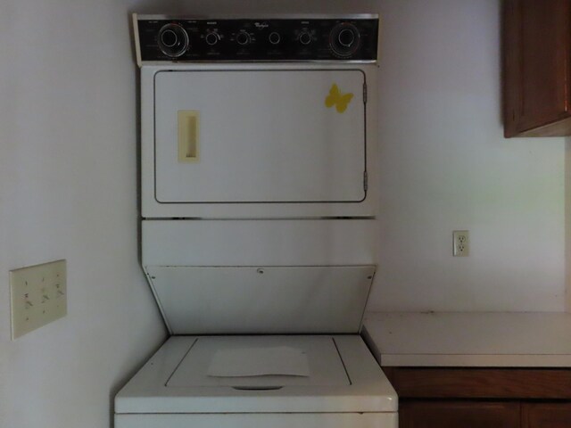 114 2nd St S, Truman, MN 56088 - laundry room with estacked washer and dryer