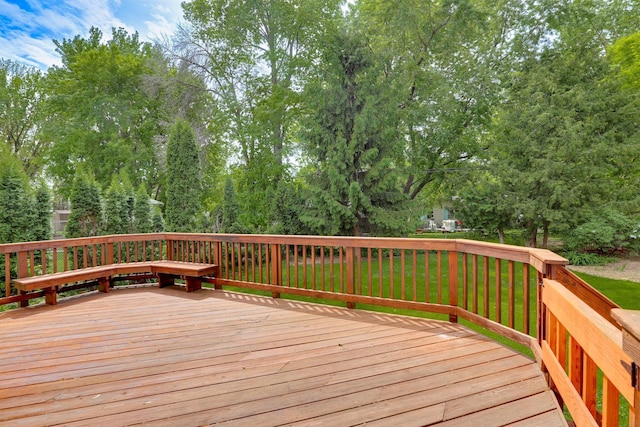218 Owens St N, Stillwater, MN 55082 - wooden deck featuring a lawn