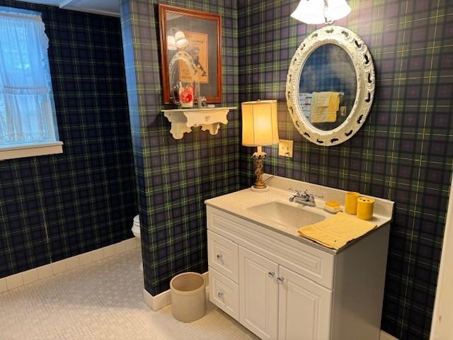 331 Willamor Cir, Albert Lea, MN 56007 - bathroom with vanity, tile patterned flooring, and toilet