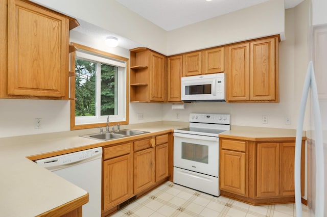 842 Monet Ct, Mendota Heights, MN 55120 - kitchen featuring white appliances, a sink, and light countertops