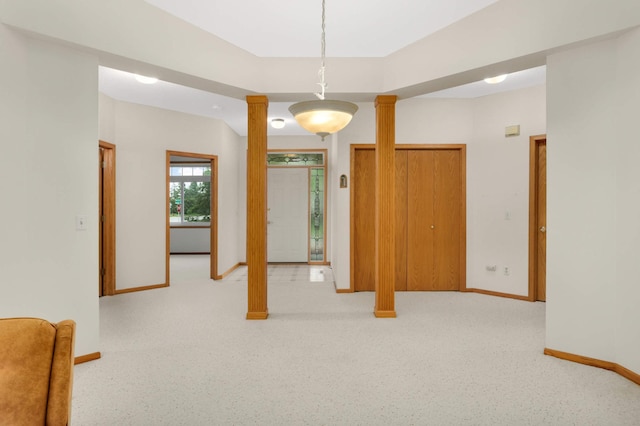 842 Monet Ct, Mendota Heights, MN 55120 - empty room with baseboards, decorative columns, and carpet floors