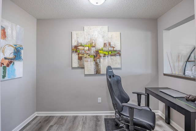 4329 141st Ln NW, Andover, MN 55304 - office area with wood finished floors, a textured ceiling, and baseboards