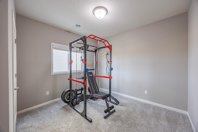4329 141st Ln NW, Andover, MN 55304 - exercise area with carpet flooring, baseboards, and a textured ceiling