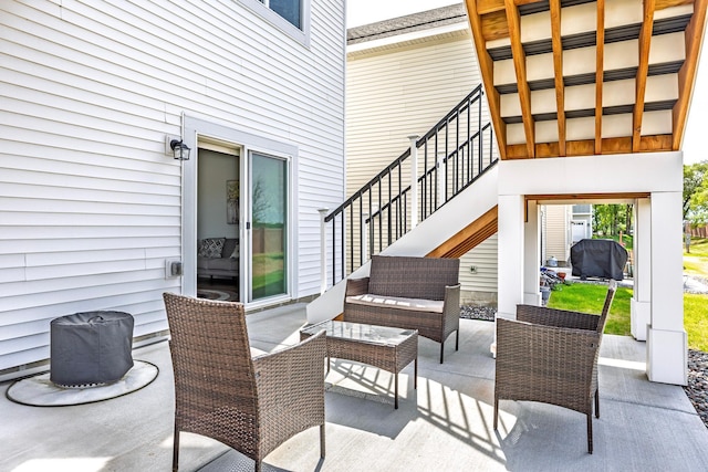 4329 141st Ln NW, Andover, MN 55304 - view of patio / terrace with stairway, area for grilling, and outdoor lounge area
