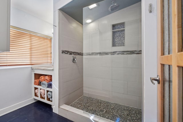 168 1st St, Excelsior, MN 55331 - bathroom with tiled shower and baseboards