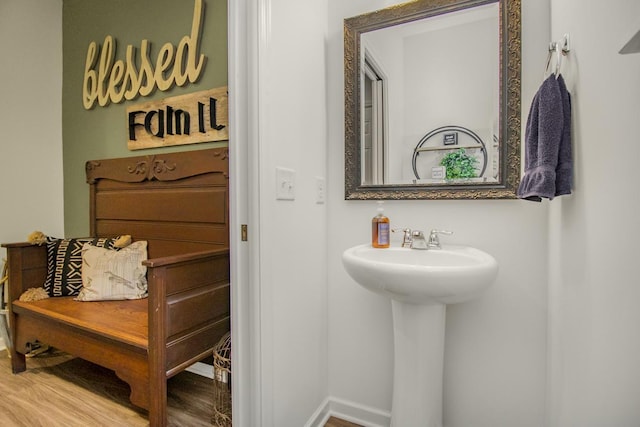 20555 Greenwood Ave, Lakeville, MN 55044 - bathroom featuring wood finished floors and a sink
