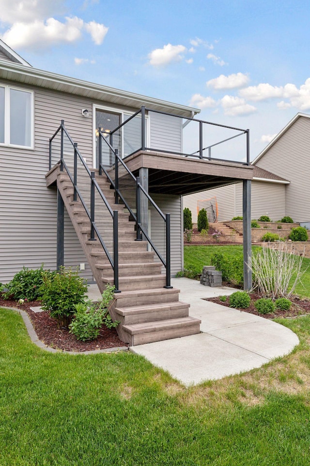 1429 10th Street Cir SE, New Prague, MN 56071 - view of patio with stairs and a deck