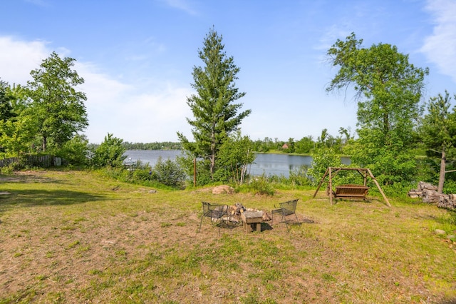 1605 White Ash Ln, Apple River Twp, WI 54810 - view of green lawn with a water view
