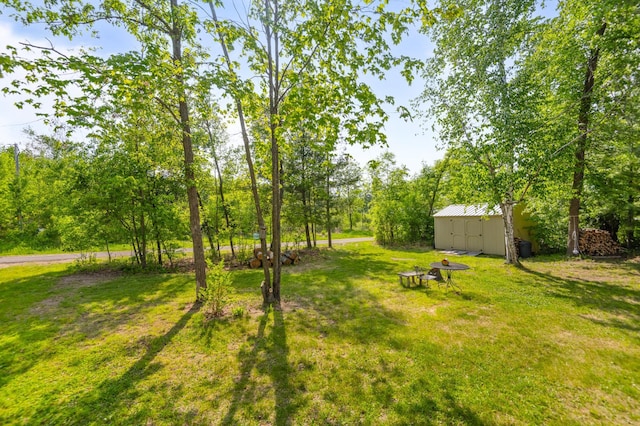 1605 White Ash Ln, Apple River Twp, WI 54810 - view of green lawn with a shed