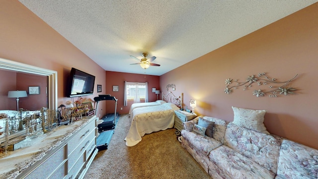 1720 Hale Dr, Albert Lea, MN 56007 - bedroom with carpet floors, a textured ceiling, and ceiling fan