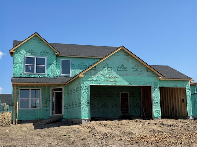 4623 Obsidian Way, Victoria, MN 55386 - unfinished property with a garage and roof with shingles