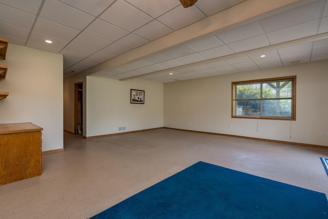 24058 610th Ave, Madison Lake, MN 56063 - empty room featuring baseboards, recessed lighting, and a paneled ceiling