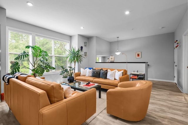 4014 River Valley Way, Eagan, MN 55122 - living room featuring light wood-style flooring, baseboards, and recessed lighting