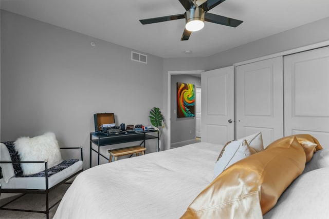 4014 River Valley Way, Eagan, MN 55122 - bedroom featuring a closet, a ceiling fan, and carpet floors