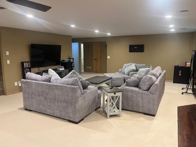 1808 4th St NE, Willmar, MN 56201 - living room featuring light carpet and recessed lighting