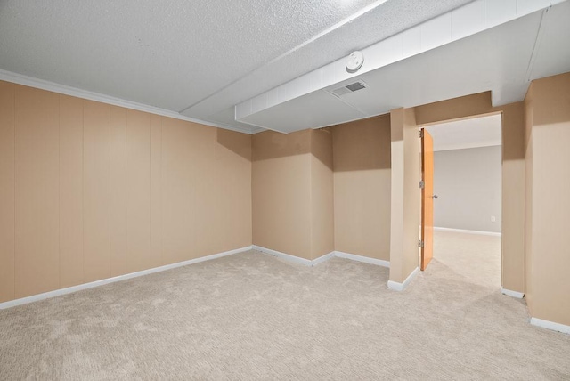 3013 64th Ave N, Brooklyn Center, MN 55429 - finished basement featuring light carpet, baseboards, and a textured ceiling