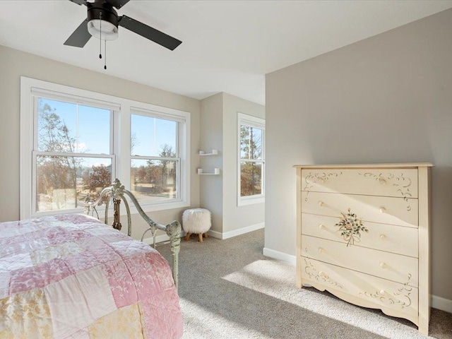 16524 Piper Ln, Brainerd, MN 56401 - bedroom featuring baseboards, carpet floors, and ceiling fan