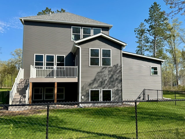 16524 Piper Ln, Brainerd, MN 56401 - rear view of property with stairway and a deck