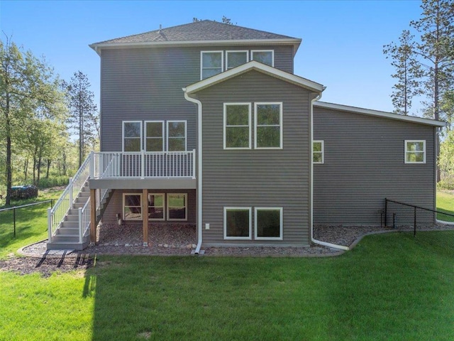 16524 Piper Ln, Brainerd, MN 56401 - back of house with stairs and a deck