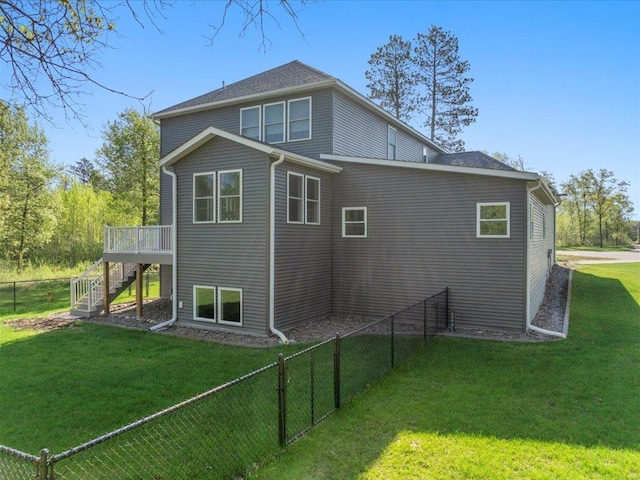 16524 Piper Ln, Brainerd, MN 56401 - back of house featuring stairway and a wooden deck