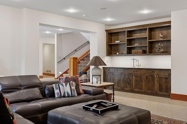 2442 Meeting St, Minnetonka, MN 55391 - living area featuring stairs and light carpet
