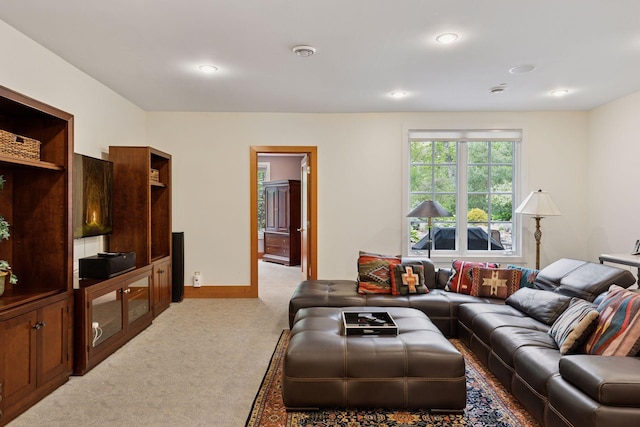 2442 Meeting St, Minnetonka, MN 55391 - living area featuring light carpet and recessed lighting