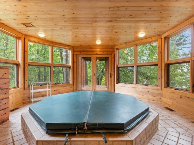 27620 Island View Dr, Park Rapids, MN 56470 - recreation room with wood walls and wood ceiling