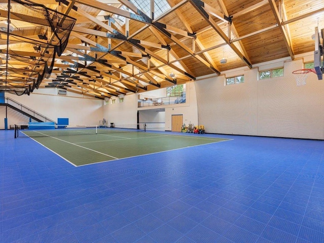 27620 Island View Dr, Park Rapids, MN 56470 - view of tennis court featuring community basketball court