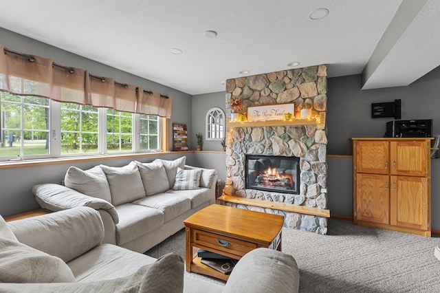 14465 Blackberry Ct, Baxter, MN 56425 - carpeted living area featuring a fireplace