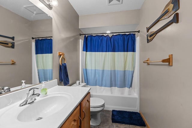 14465 Blackberry Ct, Baxter, MN 56425 - full bathroom with vanity, toilet, and shower / bath combo