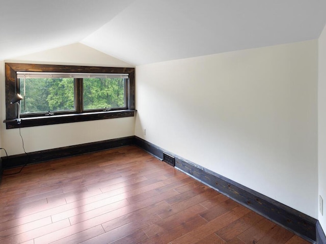 601 Kingsway Dr, Le Sueur, MN 56058 - bonus room featuring vaulted ceiling, wood finished floors, and baseboards