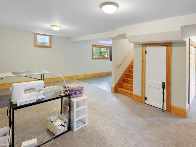 601 Kingsway Dr, Le Sueur, MN 56058 - home office with carpet flooring and baseboards