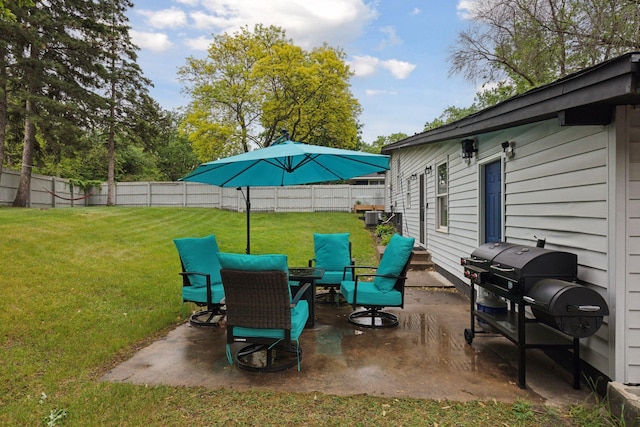 view of patio featuring grilling area