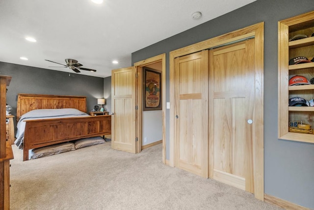 2511 Carver Ave E, Maplewood, MN 55119 - carpeted bedroom featuring recessed lighting, baseboards, and ceiling fan
