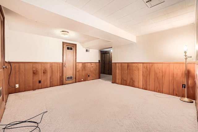 7029 Augsburg Ave S, Richfield, MN 55423 - finished below grade area featuring a wainscoted wall, wood walls, and carpet floors