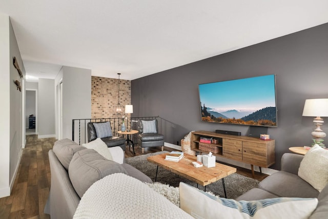 4119 Sylvia Ln S, Shoreview, MN 55126 - living room with an accent wall, baseboards, and wood finished floors