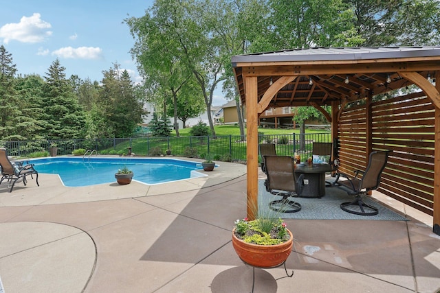 11560 Ashley Ct, Inver Grove Heights, MN 55077 - view of swimming pool featuring a patio, a gazebo, and a fenced backyard